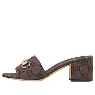 Gucci (WMNS) Gucci 26 Slide Sandal with Horsebit Dark Brown 854882-9SF10-2140
