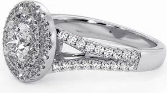 The Diamond Store Camilla Diamond Halo Engagement Ring 18K White Gold 1.15ct G/SI2