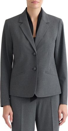 Kasper Washable Two-Button Blazer in Modern Charcoal at Nordstrom, Size 10
