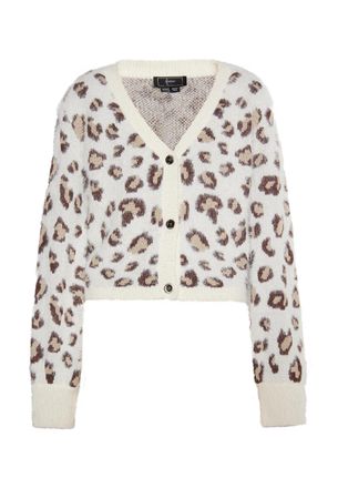 Faina Vest Dames Wol Wit Veelkleurig