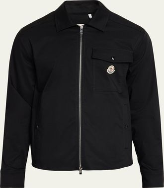 Moncler Mens Cotton-Blend Gabardine Shirt Jacket