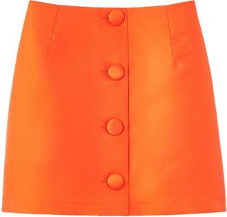 D'Estrëe Paris Lucio button-up skirt - women - Polyester/Silk - M - Orange