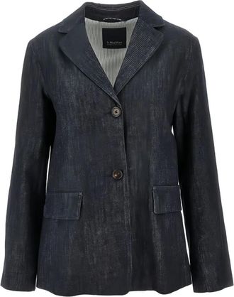 Max Mara Blazer met Revers - Dames - Blazers - Blauw - M - Jassen