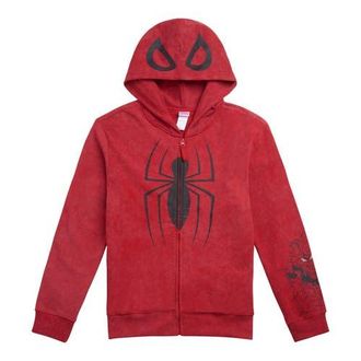 MARVEL Spider-Man Cosplay Zip-Up Hoodie in Spider-Man Red at Nordstrom, Size Xx-Large
