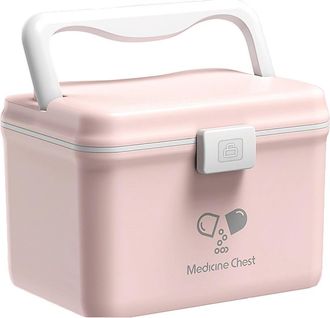 OEM Botiqu&iacute;n De 4,8 L, Port&aacute;til De Dos Capas Con Asa De Transporte, Botiqu&iacute;n De Primeros Auxilios, Caja De Almacenamiento De Medicamentos, Rosa