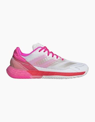 adidas Womens Adidas Womens/Ladies Defiant Speed 2 Cushioned Tennis Shoes - White/Multi - Size: 5