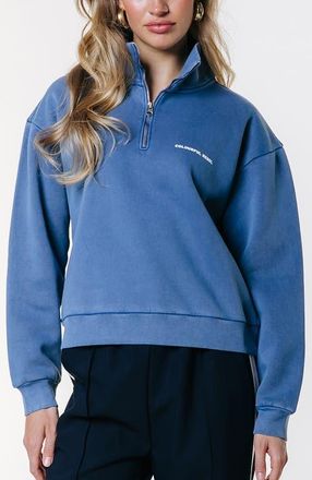 Colourful rebel CR 85 Washed Zip Sweat in Blue at Nordstrom, Size Medium Eu