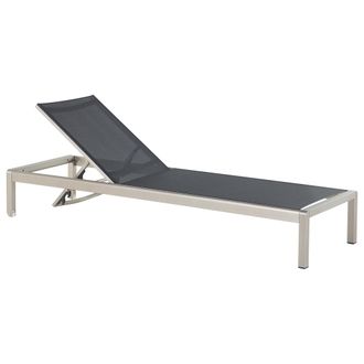 Beliani Beliani - Tumbona De Jard&iacute;n Con Asiento De Textil Gris Y Plateado Con Marco De Aluminio Respaldo Reclinable Y Ajustable Fossato
