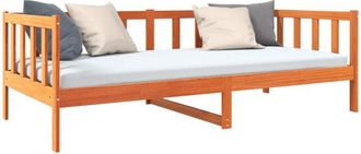 vidaXL Bed Frame with Headboard Wax Brown 90 x 190 cm Solid Pine Wood vidaXL