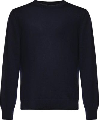 Fay Jersey de lana merino con cuello redondo - Knitwear - Hombre - Azul - 2XL