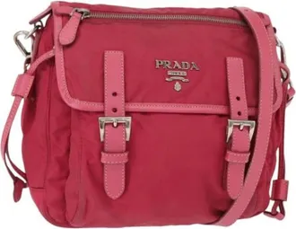 Prada Pre-owned Cross Body Bags, female, Pink, Size: ONE SIZE Pre-owned Vintage Nylon Cross Body Bag