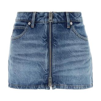 Alexander Wang Alexander Wang, Denim Shorts, female, Blue, Size: W25 Zip-front Skort