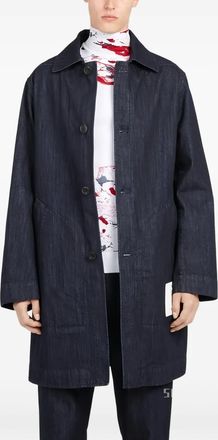 Ferragamo Cappotto denim con bottoni - Blu