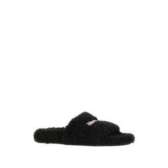 Balenciaga Faux Shearling Slipper - Black