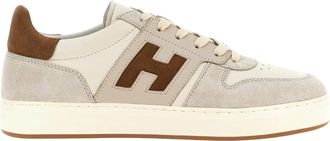 Hogan H668 Allacciato H Banda Sneakers in Beige Brown