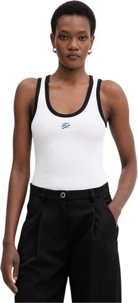 Karl Lagerfeld Tops, Dames, Wit, L, Katoen, Autograph Tanktop