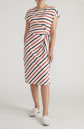Universal Standard Crescent Knot T-Shirt Dress in Red/white/blue Stripe at Nordstrom, Size Xxx-Large
