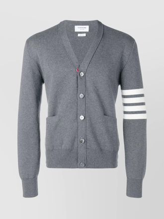 Thom Browne ribbed v-neck cotton cardigan