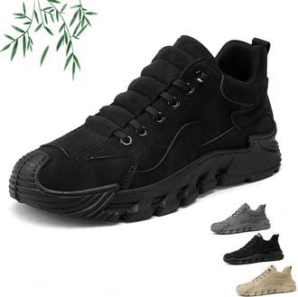 Generic Echoinvoid Mens Thick Sole Casual Work Shoes, Men Hiking Shoes Comfortable Walking Shoes Sneakers, Lightweight Comfort Soft (6.5,Black)