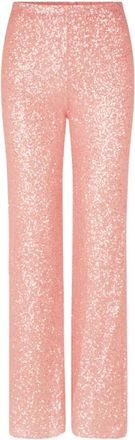Stine Goya Pailletbroek voor glamoureuze statements - Dames - Straight fit broeken - Roze - XS - Polyester - Broeken
