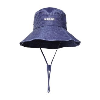 Jacquemus Hats, female, Blue, Size: 60 CM De-N&icirc;mes Denim Bucket Hat