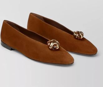 Jimmy Choo London margot suede pointed toe flat loafers