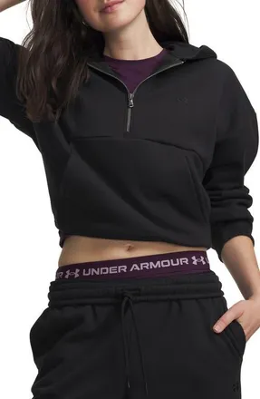 Under Armour Icon Fleece Half Zip Hoodie in 008 Ultimate Black at Nordstrom, Size Xx-Large