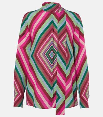 Valentino Tie-neck silk crêpe de chine shirt