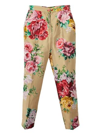 Dolce & Gabbana floral-print trousers - Yellow