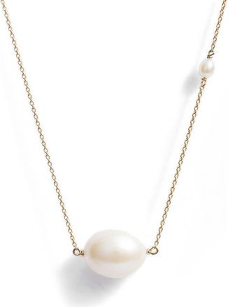 Poppy Finch Baroque Cultured Pearl Pendant Necklace in Yellow Gold at Nordstrom, Size 20