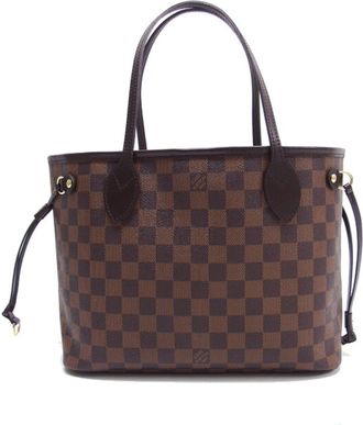 Louis Vuitton Brown Damier Canvas Leather Handbag Tote Bag (Pre-Owned)