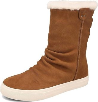 Taos Womens Cozy Chic Suede Boots In Chestnut Brown