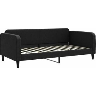 vidaXL Sof&aacute; Cama Sin Colch&oacute;n Tela Negro 100x200 Cm Vidaxl