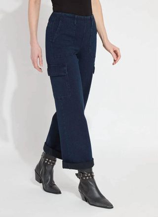 Lyssé Scout Cuffed Cargo Jeans In Indigo