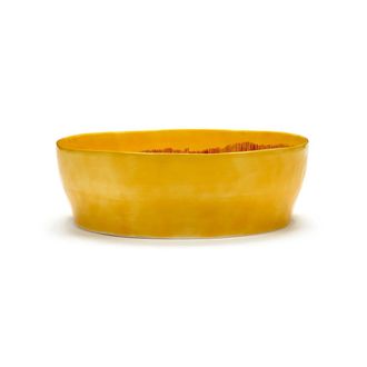 Serax Feast Salatschale, yellow / red stripes