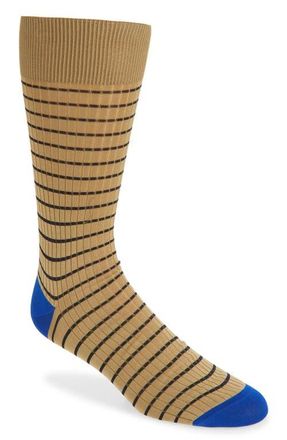 Pantherella Downe Stripe Dress Socks in Sand at Nordstrom, Size Medium
