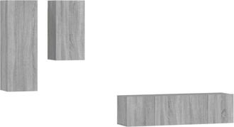 vidaXL Vidaxl - Set De Muebles Para Tv 4 Pzas Madera Contrachapada Gris Sonoma
