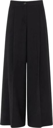 Laneus Wijde broek - Dames - Wijde Broeken - Zwart - S - Broeken