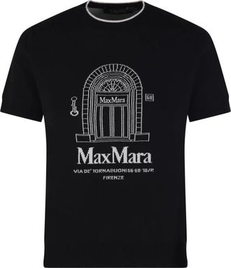 Max Mara Euforia Trui met Ronde Hals - Dames - T-shirts - Zwart - M - Tops
