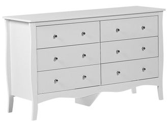 Beliani C&oacute;moda de 6 cajones blanco