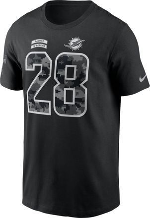 Nike DeVon Achane Miami Dolphins Salute to Service Nike Mens NFL T-Shirt in Black | N19900AF3J-8KD
