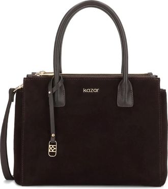 Kazar Elegante damestas van su&egrave;de en echt leer - Dames - Handtassen - Bruin - ONE Size - Leer - Tassen
