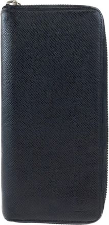 Louis Vuitton Ardoise Black Leather Long Wallet (Bi-Fold) (Pre-Owned)