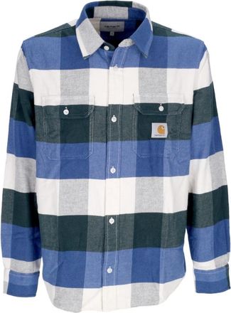 Carhartt Work in Progress Geruite Groene Overhemd met Lange Mouwen - Heren - Casual Overhemden - Veelkleurig - L - Katoen - Overhemden