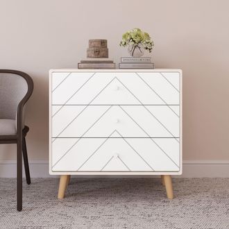 Seconique Dixie 3 Drawer Chest in White
