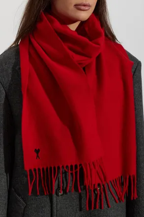 Ami Wool Scarf, Unisex, Red