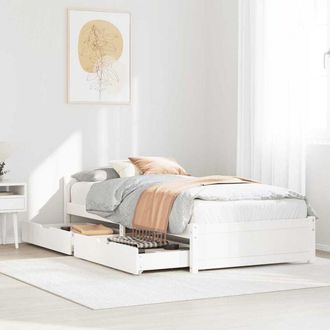 vidaXL Vidaxl - Bed Frame without Mattress White 90x190 cm Single Solid Wood Pine