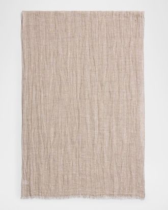 Brunello Cucinelli Sparkling Striped Linen-Blend Scarf