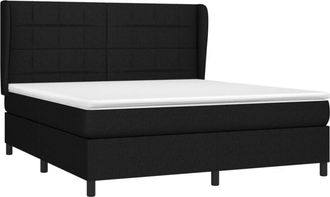 vidaXL Vidaxl - Cama Box Spring Con Colch&oacute;n Tela Negro 180x200 Cm
