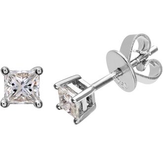 Diamant L'éternel 18kt witgouden 1/3 karaat J/I-gecertificeerde prinses geslepen diamanten oorknopjes